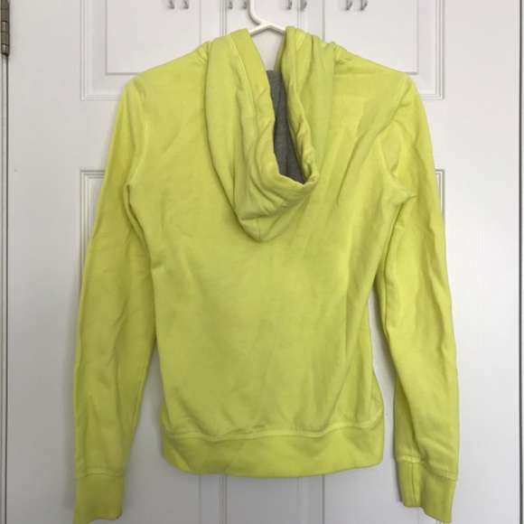 Y2K Aeropostale Zip Up Hoodie Sweater S Highlighter Neon Yellow Pink - Picture 2 of 3